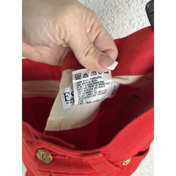 Vintage Escada Straight Leg, High Waisted Jeans - Size 38/ US 8 - Red - Picture 11 of 11